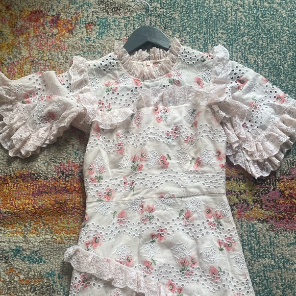 🩷 Needle & Thread Luxury Dress Desert Rose Lace mini - rose pink powder - Picture 7 of 15